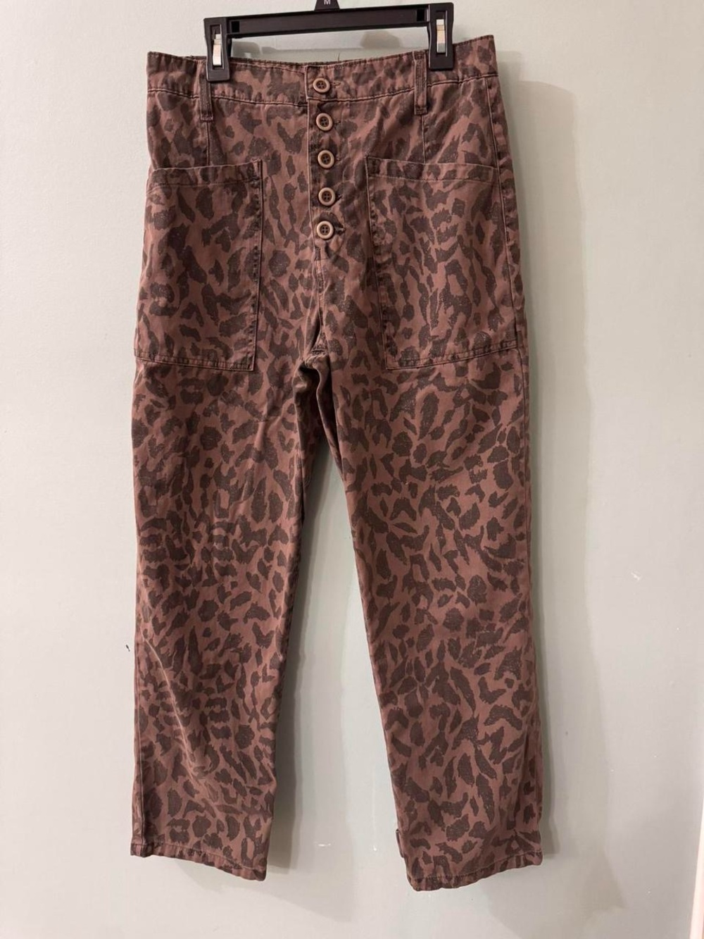 pistola Brown Leopard Print Button-Front pants